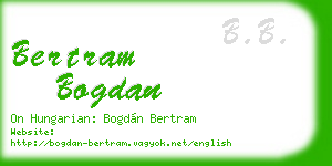 bertram bogdan business card